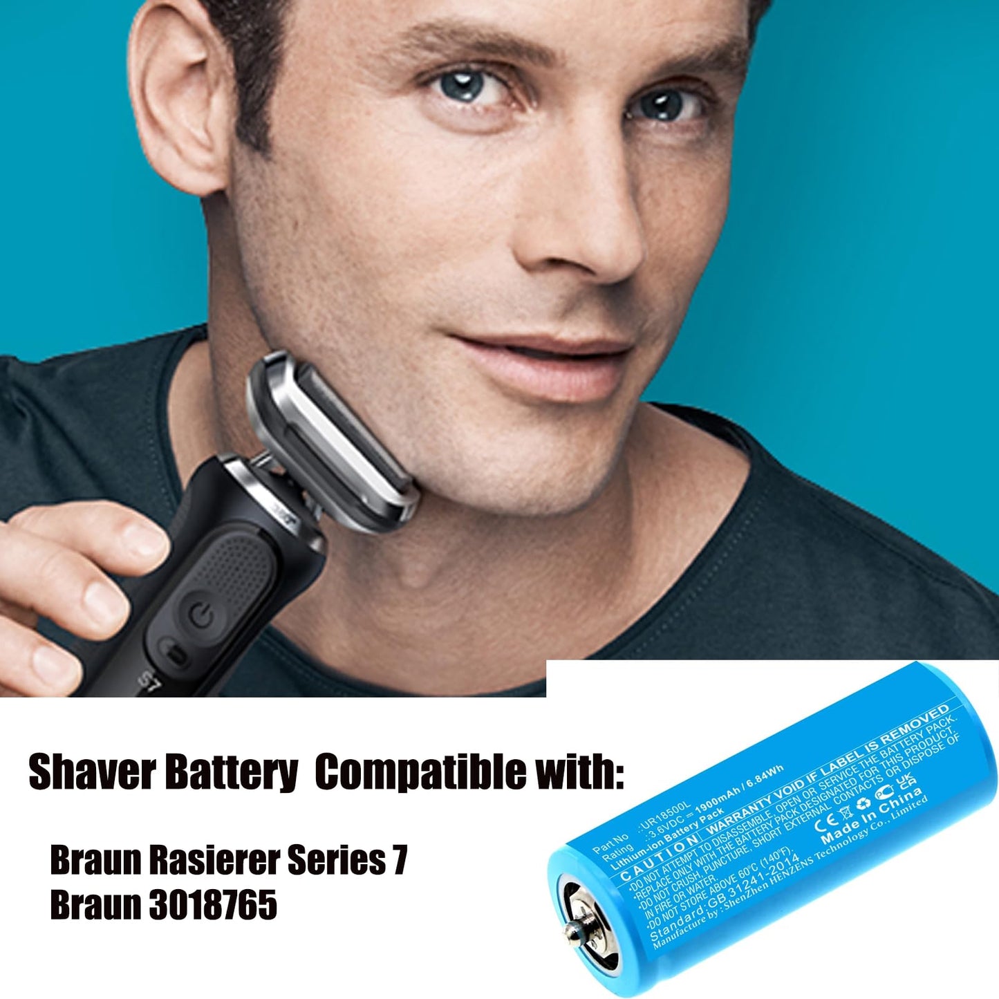 1900mAh Replacement Battery for Braun 3018765, Rasierer Series 7, 2011, 2012, 5375, 5375 Silk-epil, 5377, 5377 Silk-epil, 5671, 5671 Silk-epil, 5673 Beauty and Personal Care Cameron Sino