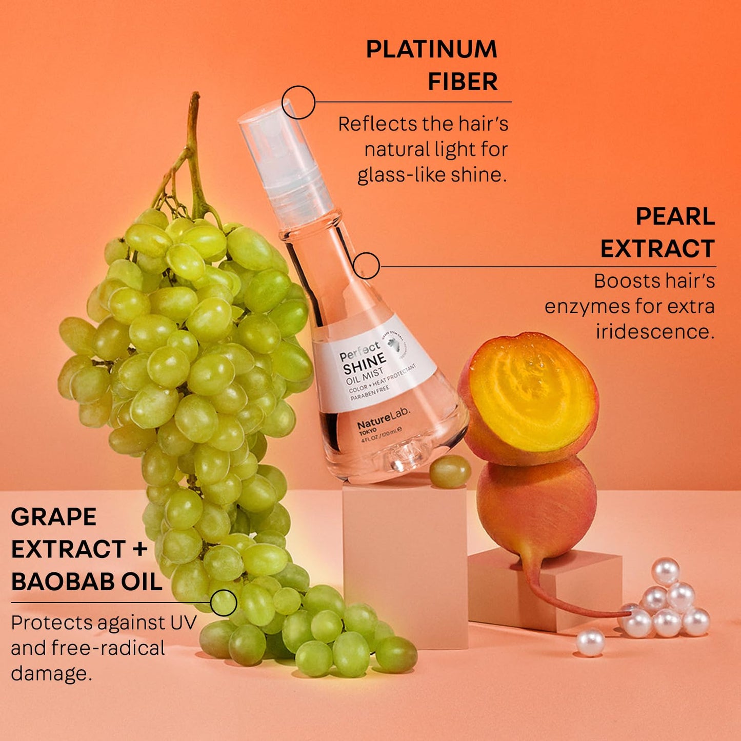 NatureLab.TOKYO Perfect Shine Oil Mist: Hair Oil Mist to Moisturize, Protect, and Reveal Immense Shine I 4 FL OZ / 120ml Beauty & Personal Care NATURELAB. TOKYO