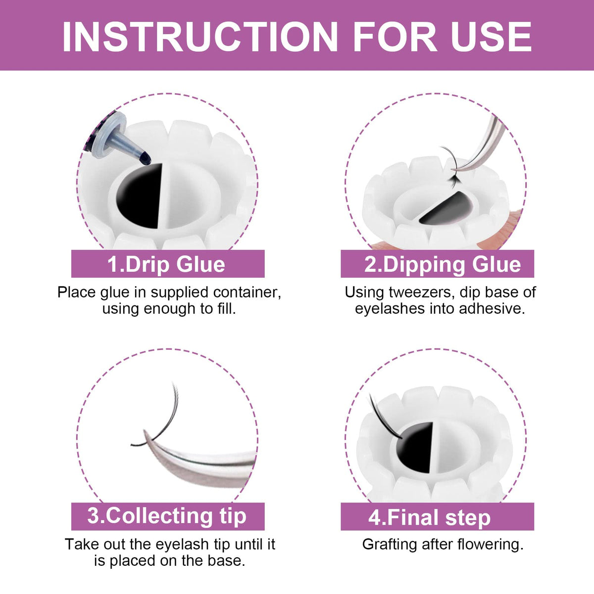 Burboeiy 100PCS Lash Rings for Eyelash Extensions - Smart Glue Cups with Eyelash Glue Holder Beauty & Personal Care Burboeiy