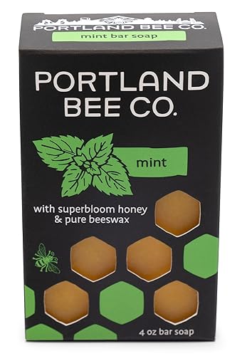 Portland Bee Co. All Natural Beeswax and Super Bloom Honey Bar Soap - Mint Beauty & Personal Care Portland Bee Balm