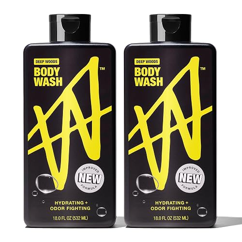 W By Jake Paul Body Wash for Men, Odor Fighting, Deep Cleaning Shower Gel, Hydrating Mens Bodywash, Deep Woods Scent, 2 Pack, 18 fl oz Beauty & Personal Care W