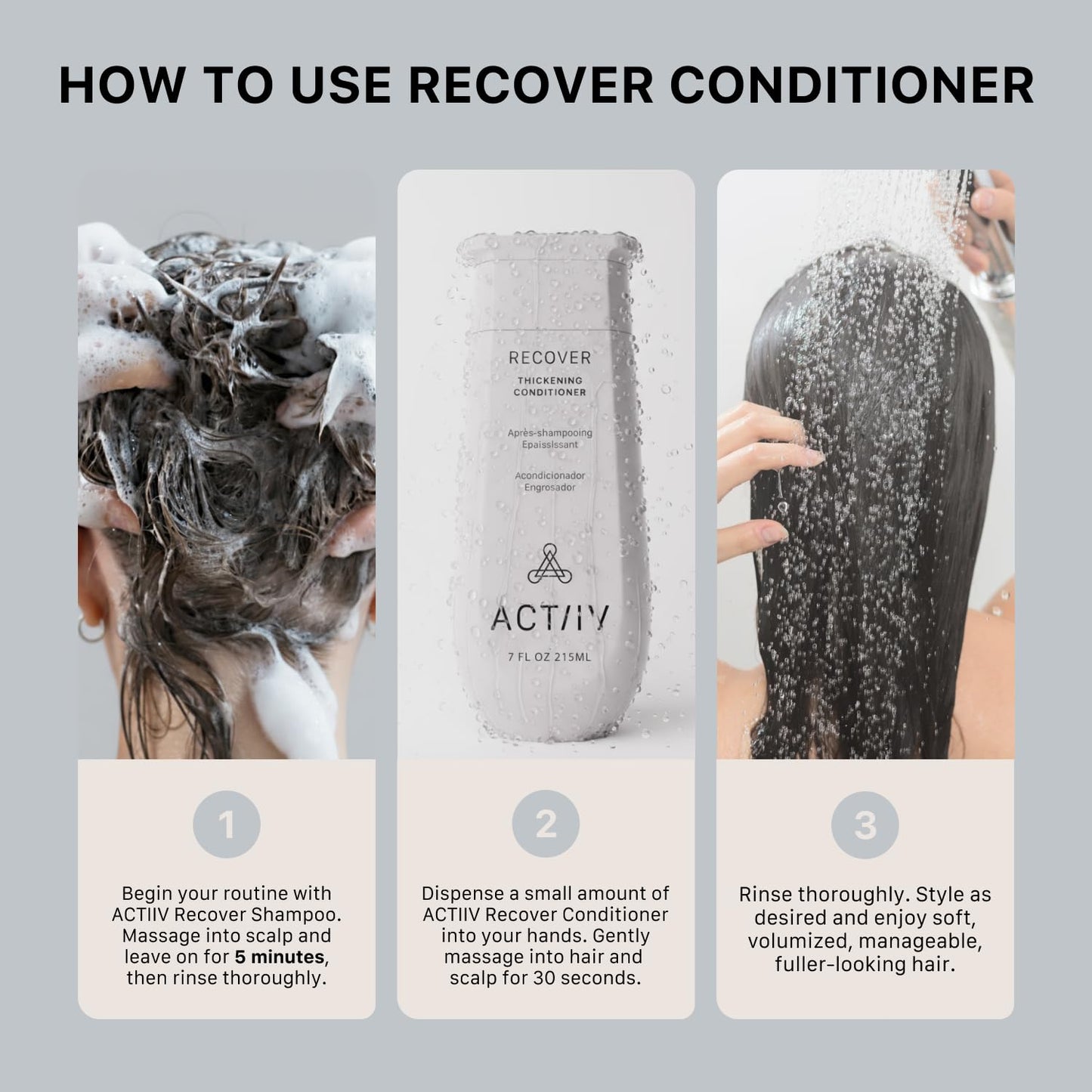 ACTIIV Recover Thickening Conditioner (Unisex) | Supports Optimal Hair Care and Recovery, Strengthens & Hydrates, Promotes Thicker Fuller Hair Beauty & Personal Care ACTIIV