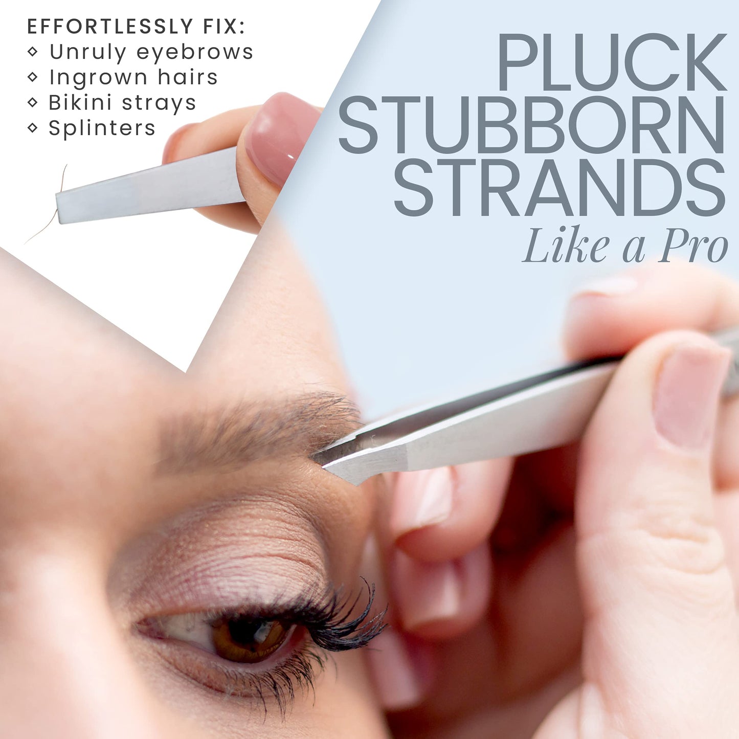 Tweezer Guru Eyebrow Tweezer Set for Women & Men - Professional Slant and Pointed Tweezers Set with Case - Precision Tweezers Kit for Facial Hair Beauty & Personal Care TWEEZER GURU