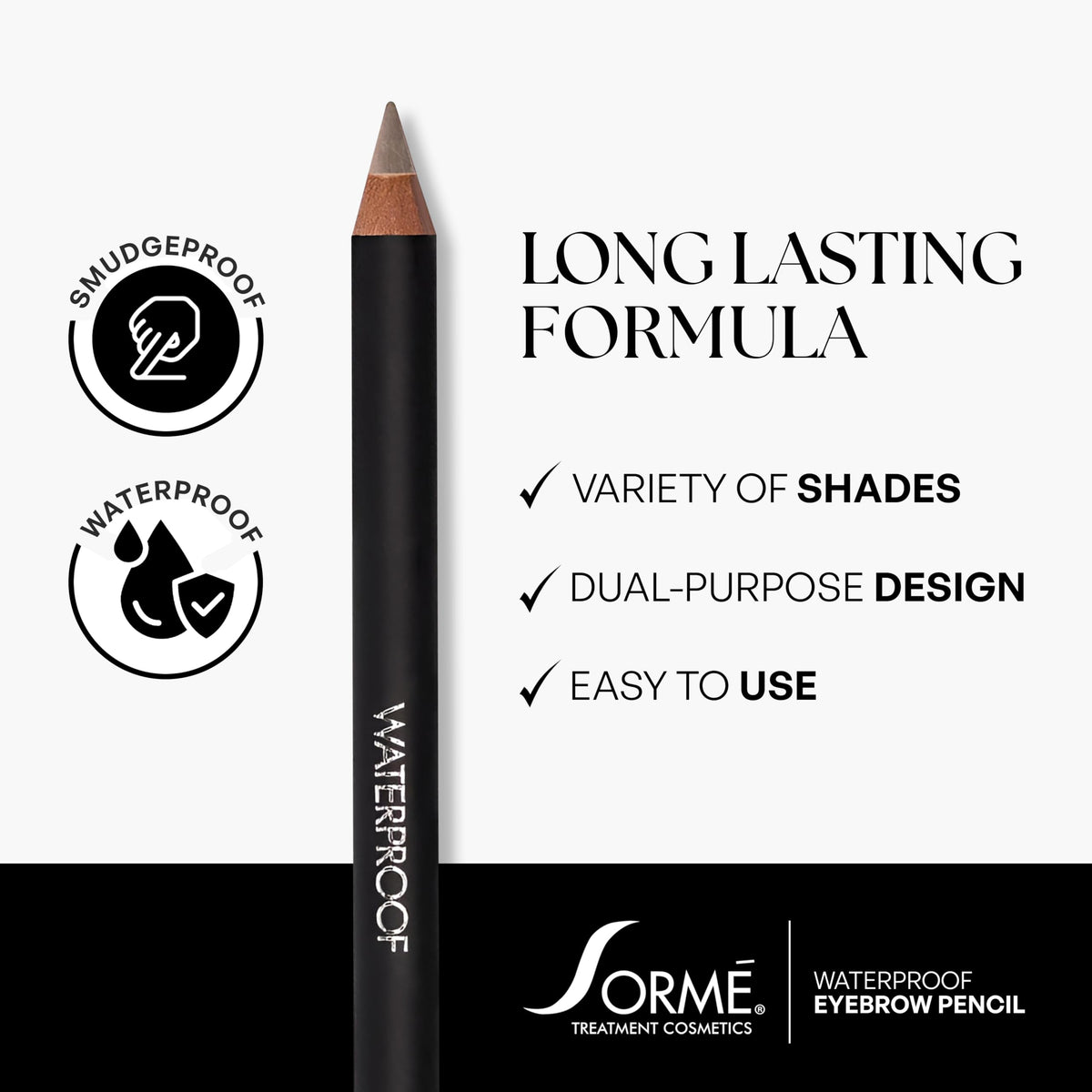 Sorme Cosmetics Waterproof Eyebrow Pencil (True Taupe) | Natural Defining Brow Liner with Brush | Smudge-Proof & Waterproof Eyebrow Makeup | Beauty & Personal Care SORMÉ