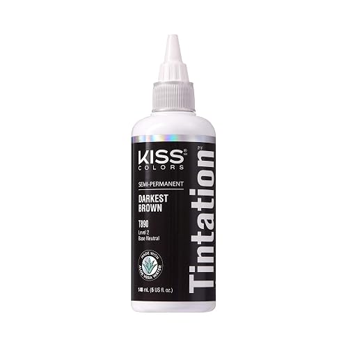 Red by Kiss Tintation Semi-Permanent Hair Color, Aloe Vera Water Based, Argan Oil, Olive Oil, Collagen & Keratin, Long-Lasting Color Dye (Darkest Beauty & Personal Care Red by Kiss
