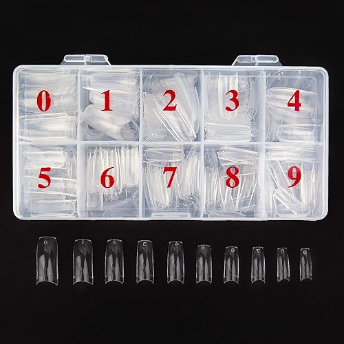 Beuniar Acrylic Nail Tips Clear 500Pcs French Artificial False Tip for Manicure Nails Art Salons & Home DIY Beauty & Personal Care Beuniar