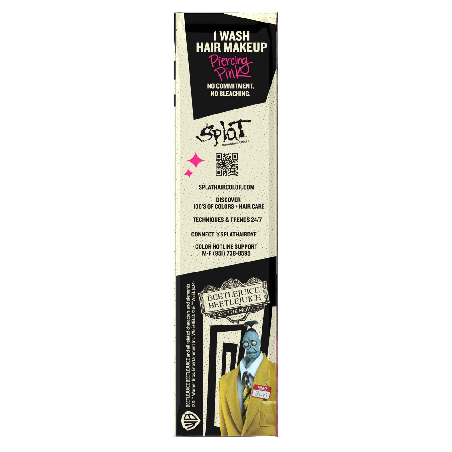 Beetlejuice Beetlejuice Splat 1-Wash Temporary Hair Dye, Piercing Pink Beauty & Personal Care Splat