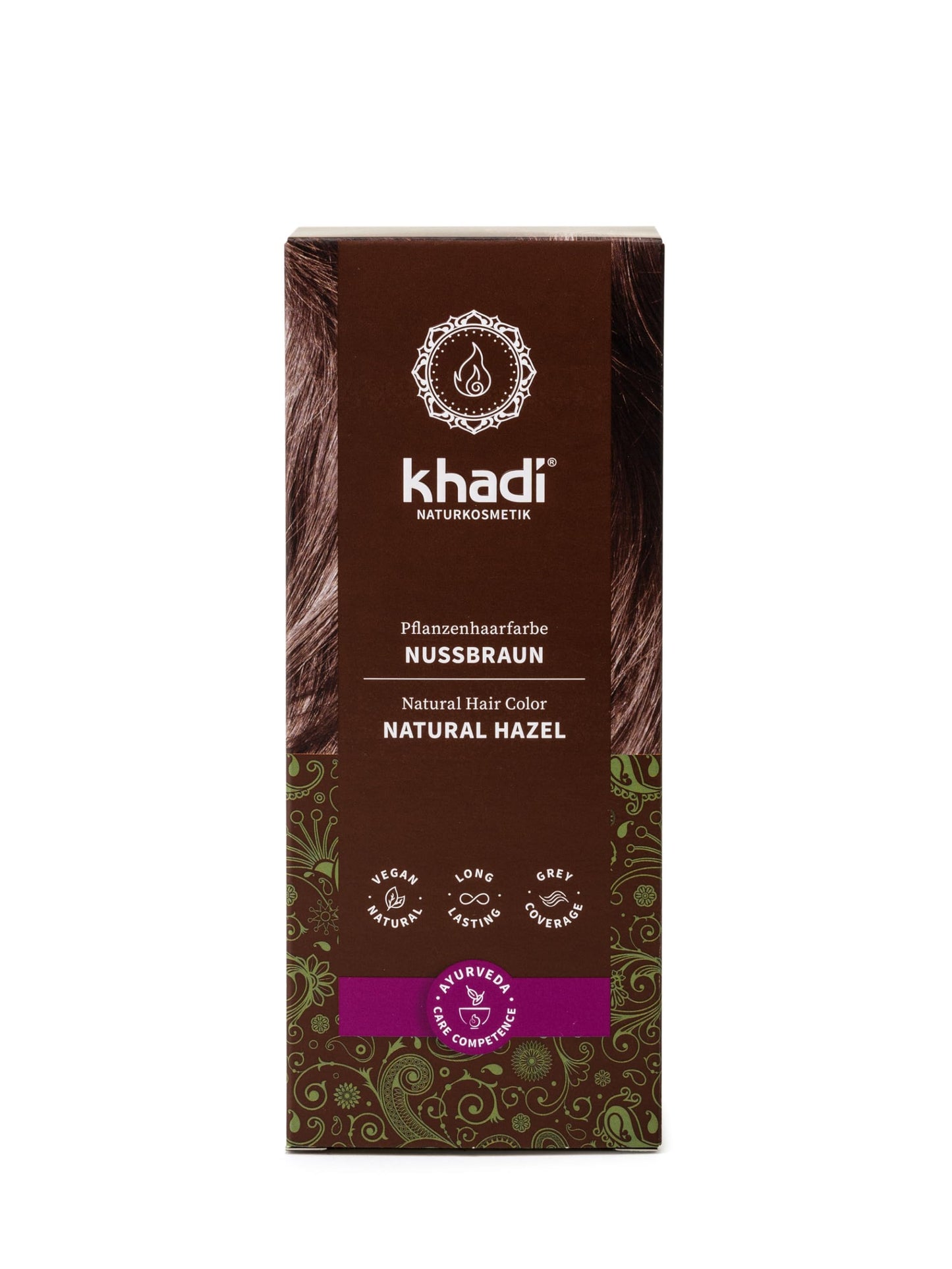 khadi NATURAL HAZEL Natural Hair Color - Hair Color for shiny to rich chocolate brown - plant hair color - 100% herbal & natural - 3.5 oz Beauty & Personal Care KHADI