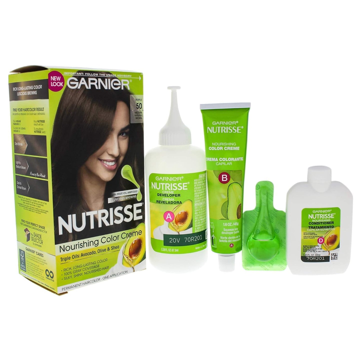 Garnier Nutrisse Nourishing Color Creme #50 Medium Natural Brown 1 Application Beauty & Personal Care Garnier