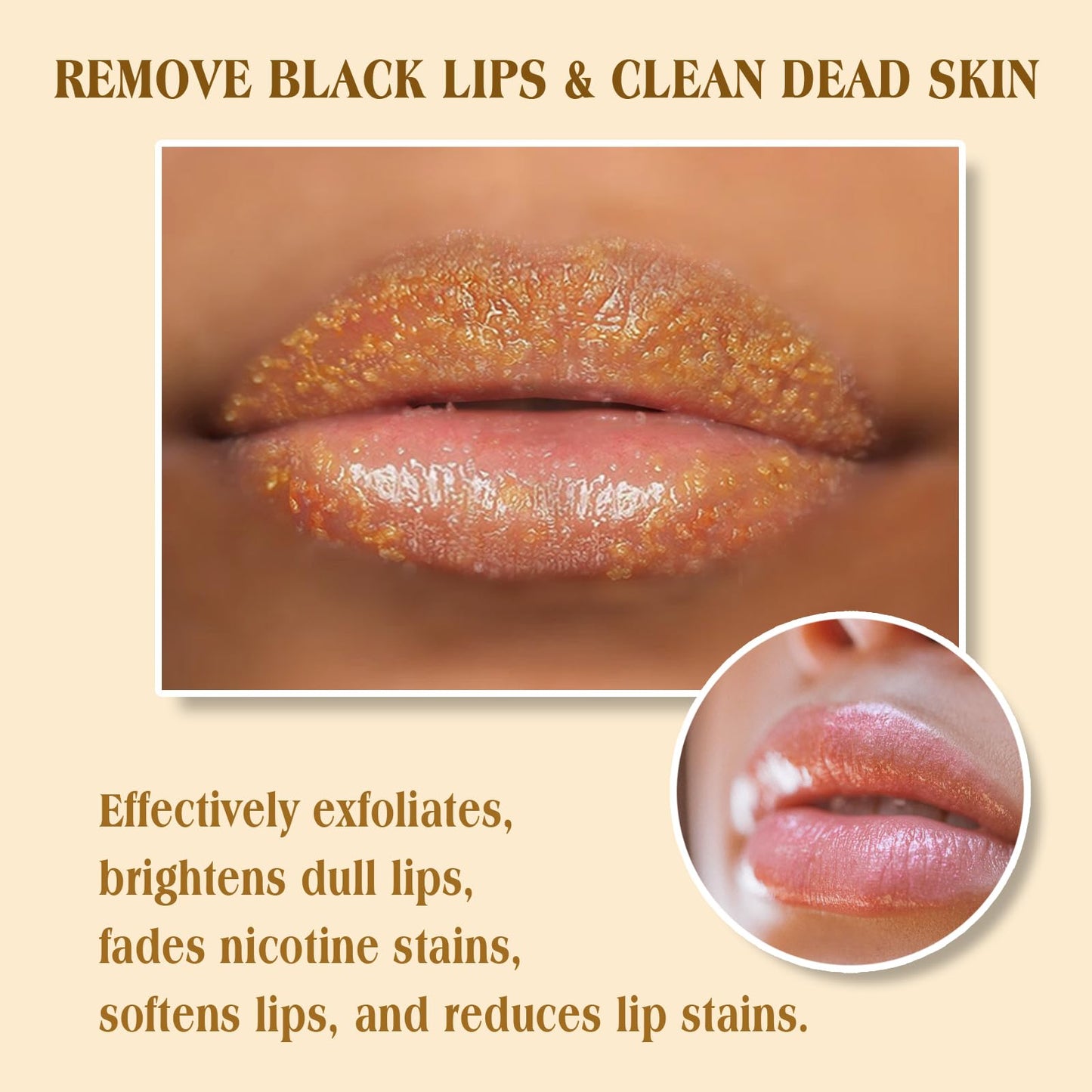 Turmeric Lemon Lip Scrub with Brush, Lip Scrubber Exfoliator for Dark Lips, Dry, Chapped Lips, Reduce Fine Lines, Natural Nourish Sugar Lip Scrub Beauty and Personal Care MUREND