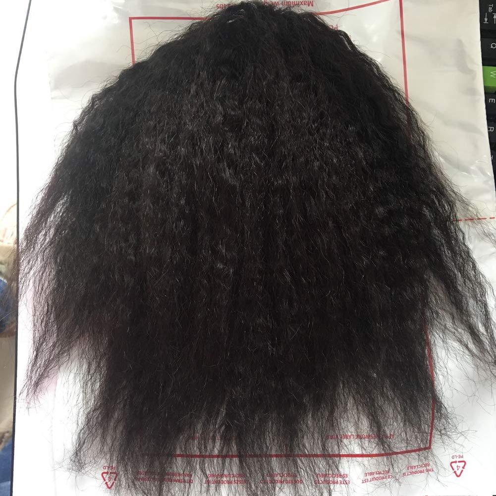 Wrap Drawstring Short Afro Kinky Straight Human Hair Puff Ponytail Extensions with Clips Coarse Yaki Straight Natural Curly Top Closure Clip Ins