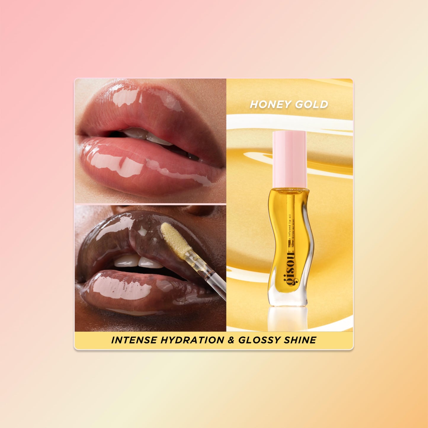 Gisou Honey Infused Lip Oil - Hydrating & Glossy Lip Oil with Jojoba Seed Oil, Non-Sticky Shine, Fresh Honey, 0.27 Fl Oz Beauty and Personal Care Gisou