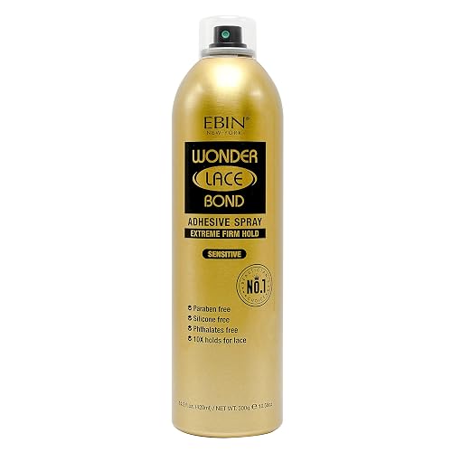 EBIN NEW YORK Wonder Lace Bond Adhesive Spray Sensitive - Extreme Firm Hold 14.2 fl. oz./ 420mL |Sensitive Use, Fast Drying,No Residue, No Build-up Beauty & Personal Care EBIN NEW YORK