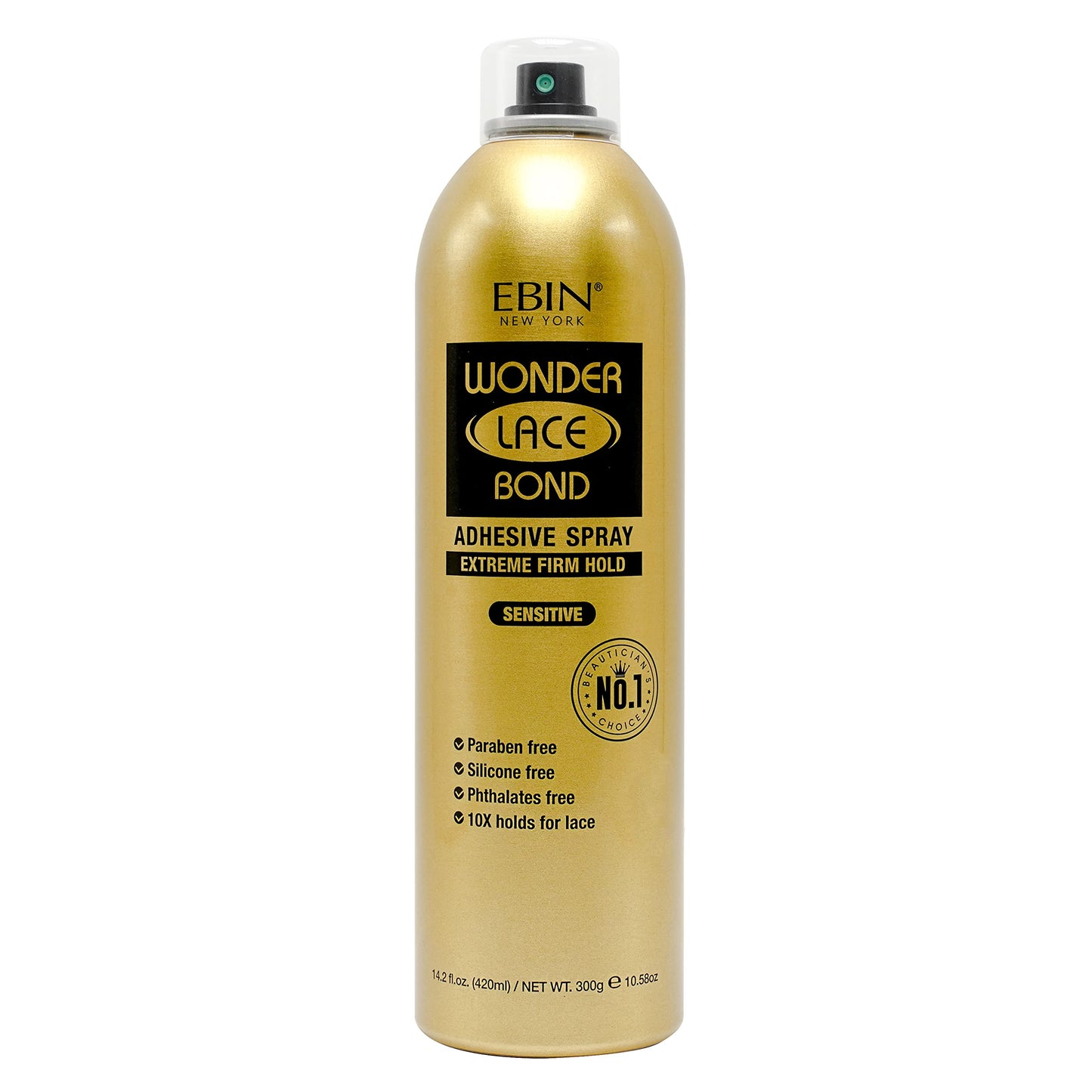 EBIN NEW YORK Wonder Lace Bond Adhesive Spray Sensitive - Extreme Firm Hold 14.2 fl. oz./ 420mL |Sensitive Use, Fast Drying,No Residue, No Build-up Beauty & Personal Care EBIN NEW YORK