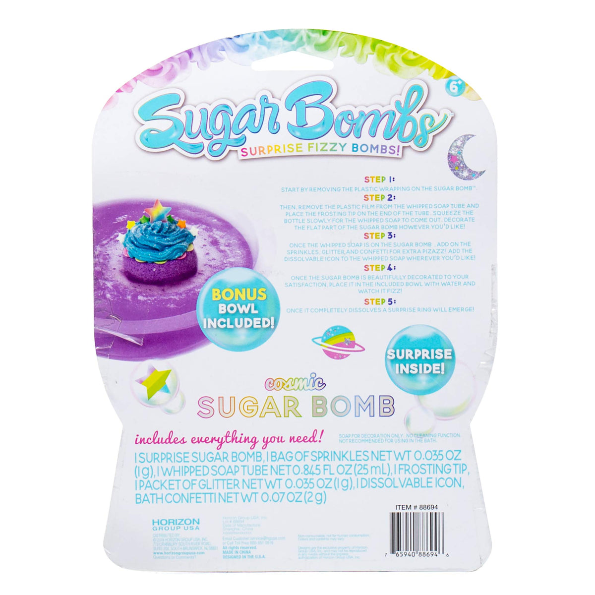 Sugar Bombs by Horizon Group USA, Design & Decorate Your Own Galactic Themed Fizzing Bomb.Fizz In Bowl to Revel Hidden Surprise Gift.Embellish… Beauty & Personal Care Sugar Bombs
