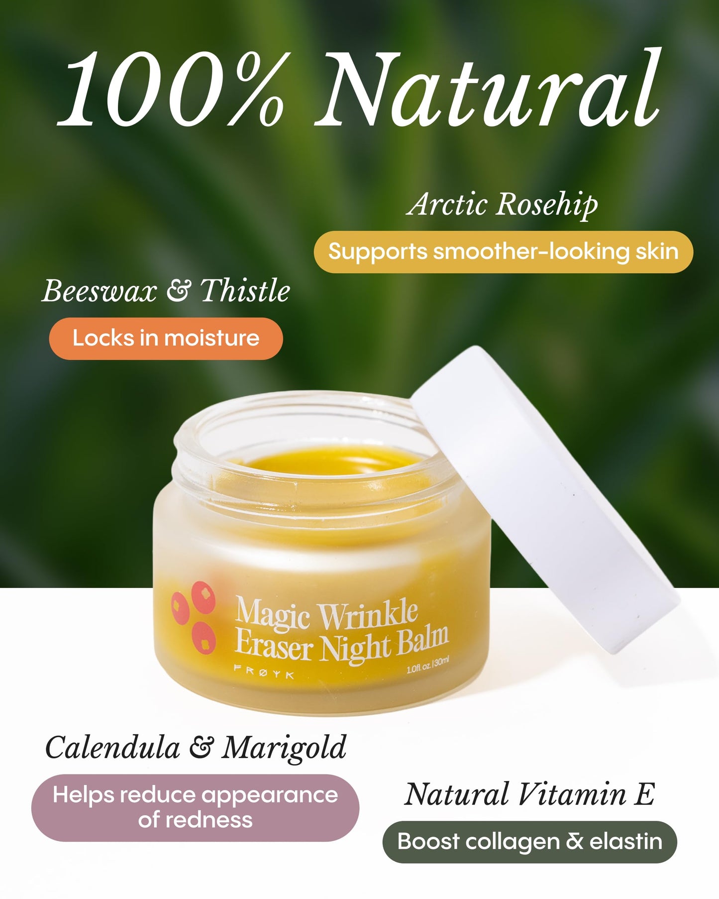 FRØYA Organics Magic Wrinkle Eraser Night Balm for Face (1.0 fl oz) Beauty and Personal Care FRØYA