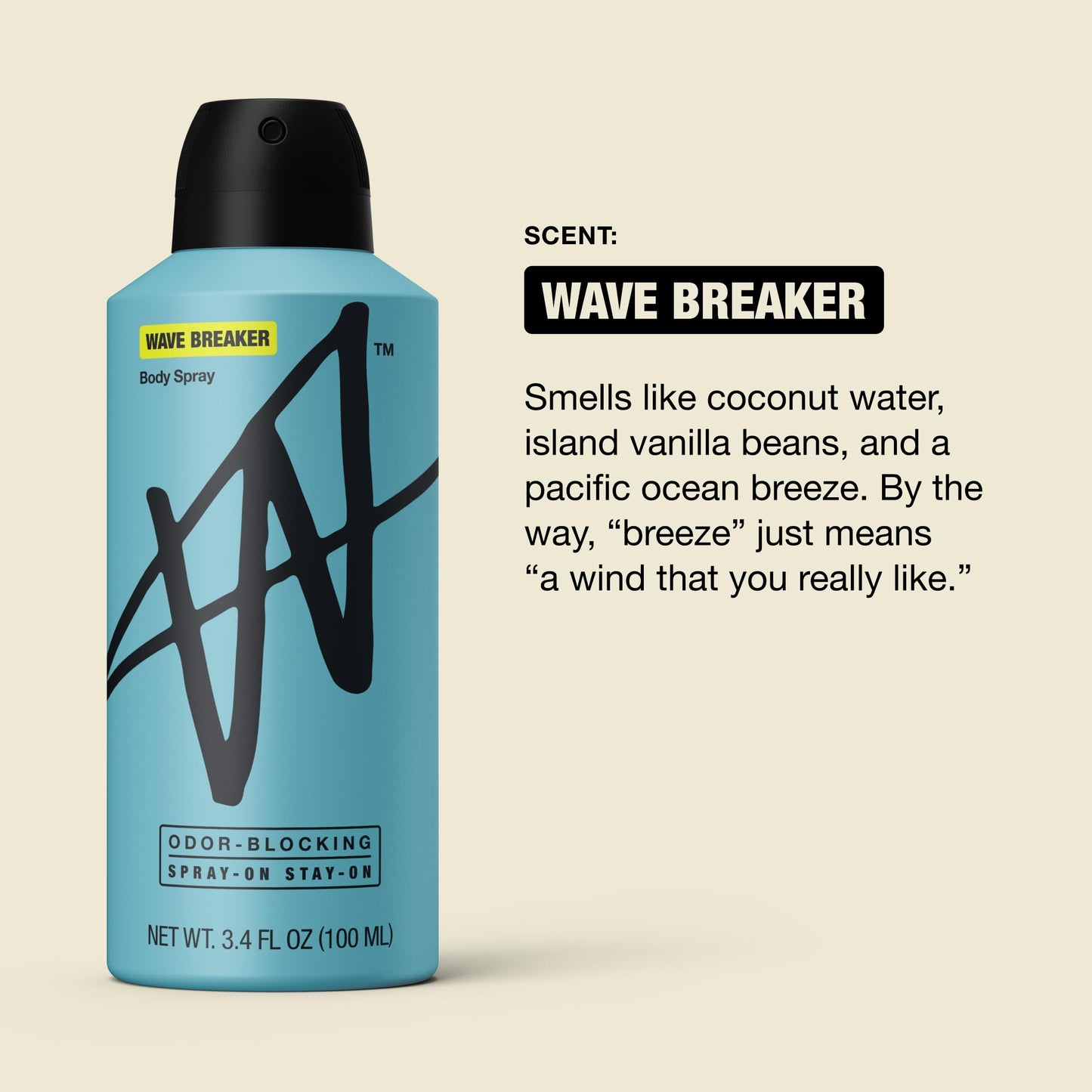 Jake Paul Wave Breaker Body Spray for Men By W, Odor Blocking Body Deodorant, Long Lasting Protection, 3.4 fl oz Beauty & Personal Care W