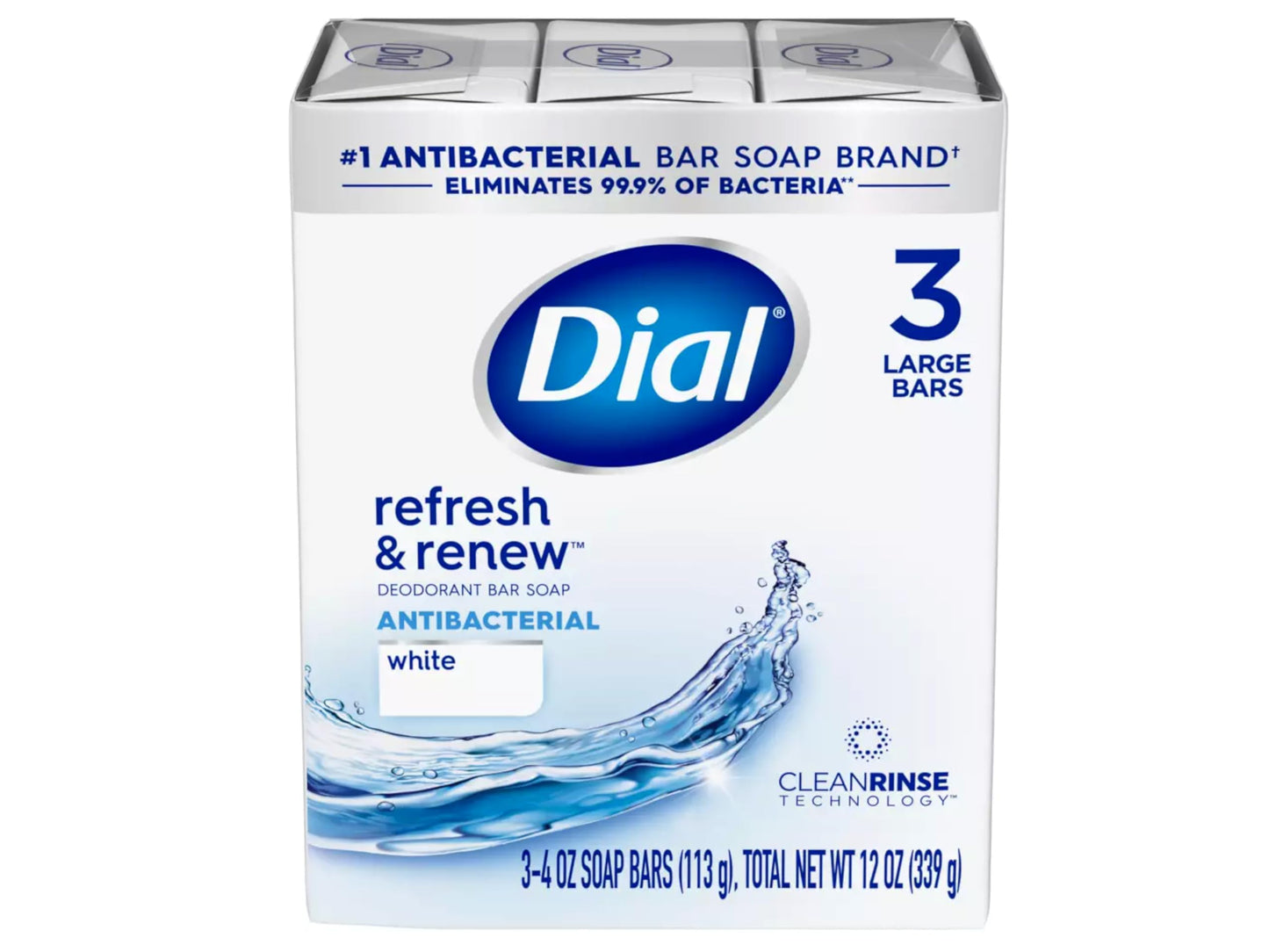 Dial White Antibacterial Bar Soap, 4-Ounce Bars, 3-Count (Pack of 4) Beauty & Personal Care Dial