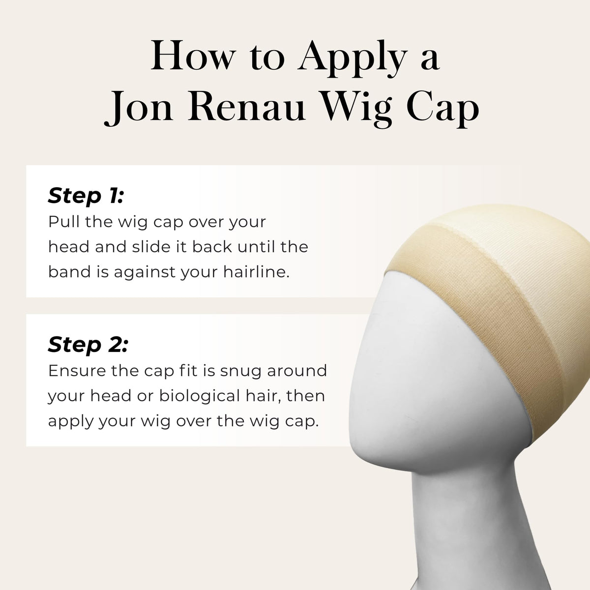 Jon Renau Wig Caps - Box of 12 Beige Wig Caps for Women, Breathable Stretch Wig Cap Liners, One Size Fits Most, Invisible Under Lace Front, Glueless &