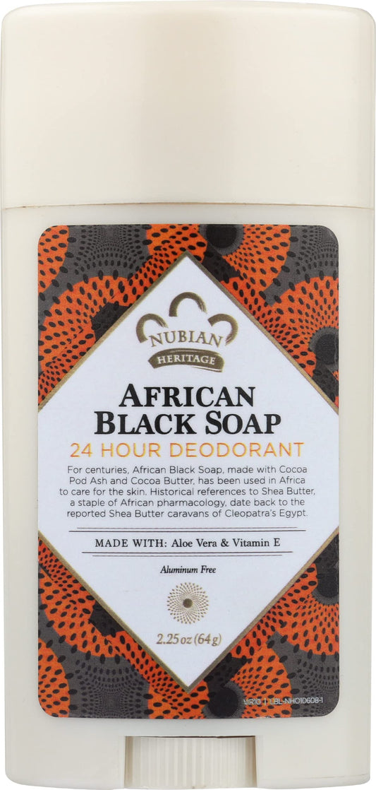 Nubian Heritage African Black Soap Deodorant, Paraben Free, 2.25 Ounce (Pack of 1) Beauty and Personal Care Nubian Heritage