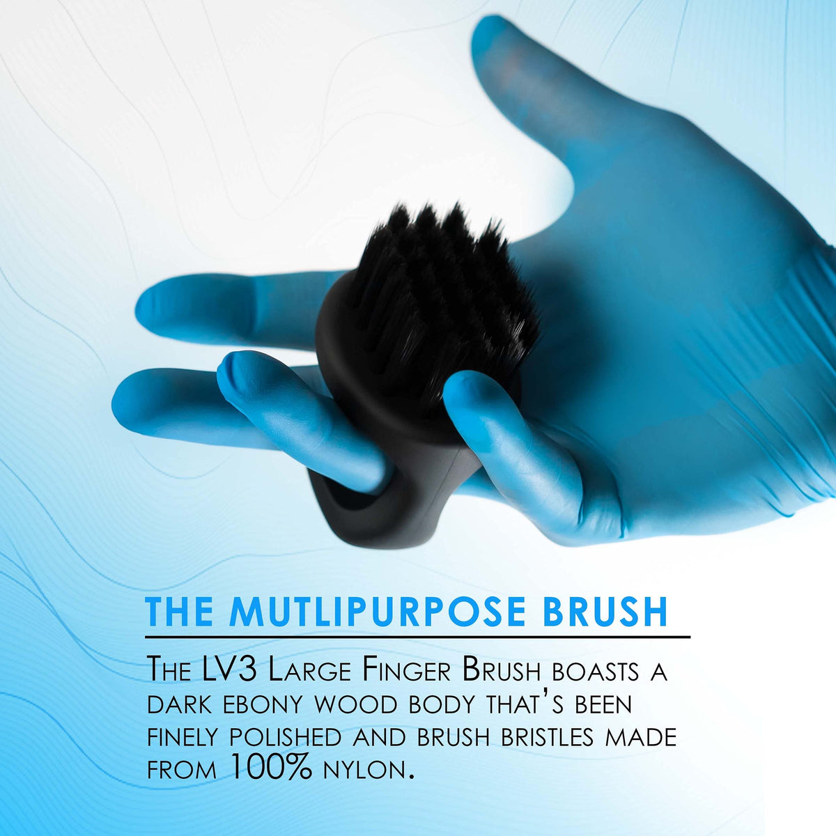 L3 Large Finger Brush - Barber Supplies and Barber Accessories - Gentle for Comfort Yet Firm for Brushing - Nylon Bristles - Use for Clippers and