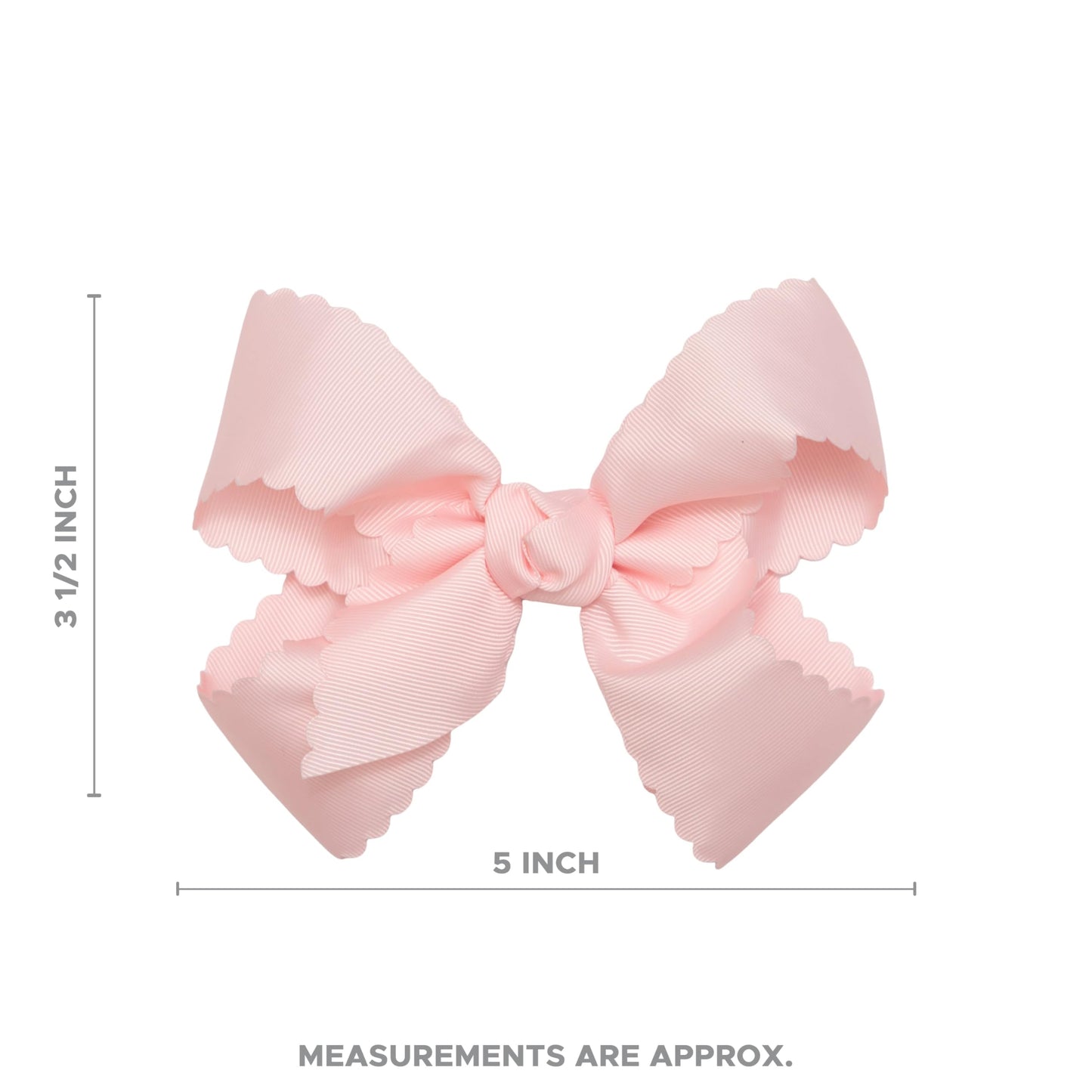 HAIRBOWS Girls' Grosgrain Scalloped Edge Bow with a Knot Wrap Center on a Clip, All Ages and Hair Types, 5 Inch Bow, Navy Beauty & Personal Care HAIRBOWS.COM