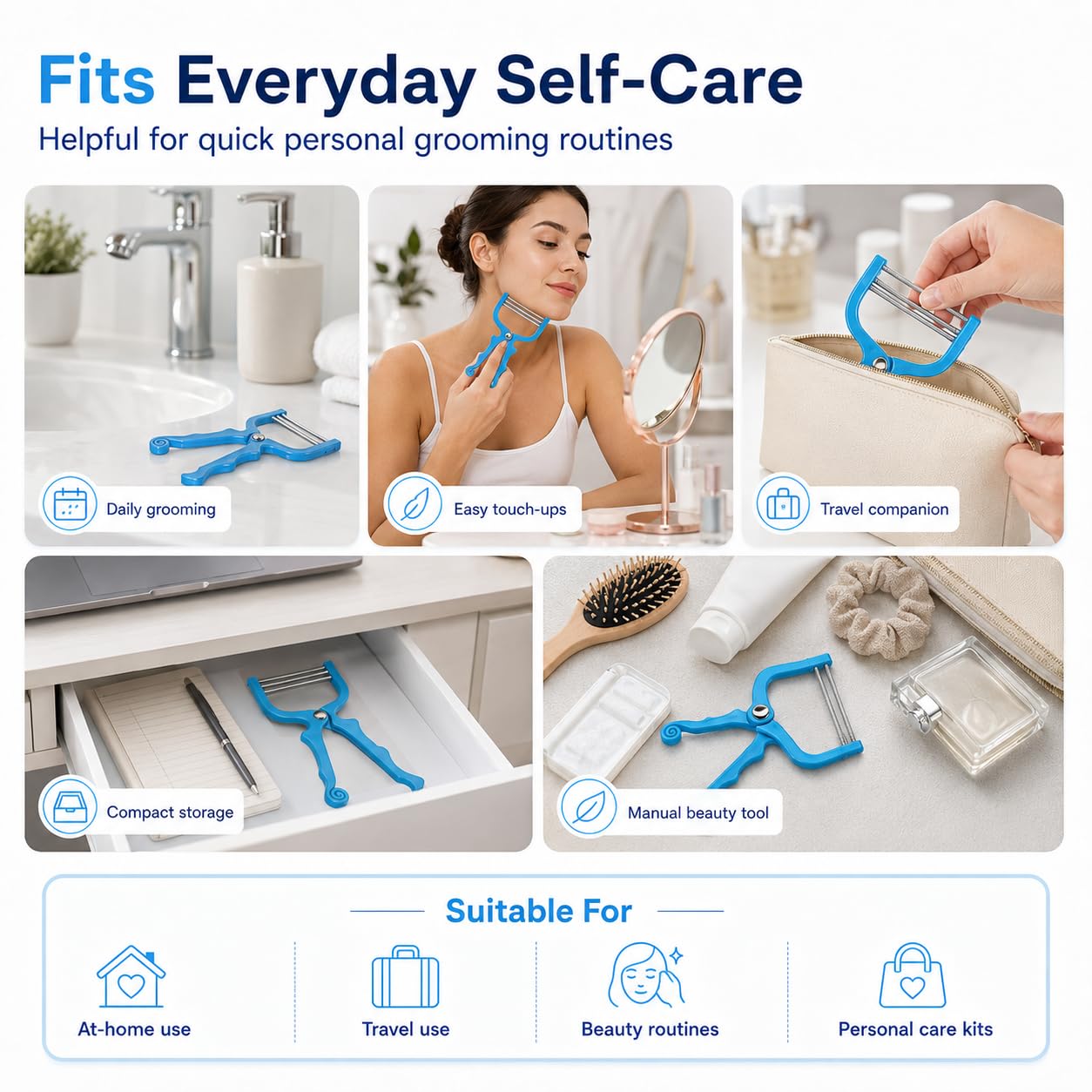 FOMIYES 3Pcs Facial Hair Remover Spring Eyebrow Face Epilator Coil Portable Hair Remover Manual Face Hair Removers Threaders Spring Threading Tool Beauty and Personal Care FOMIYES