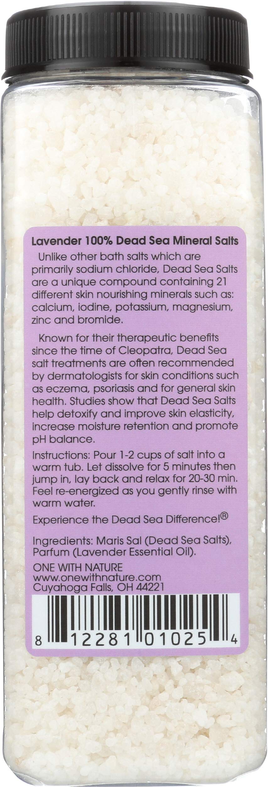 One with Nature Dead Sea Spa, Mineral Salts, Relaxing, Lavender, 32 oz (907 g) Beauty and Personal Care One With Nature