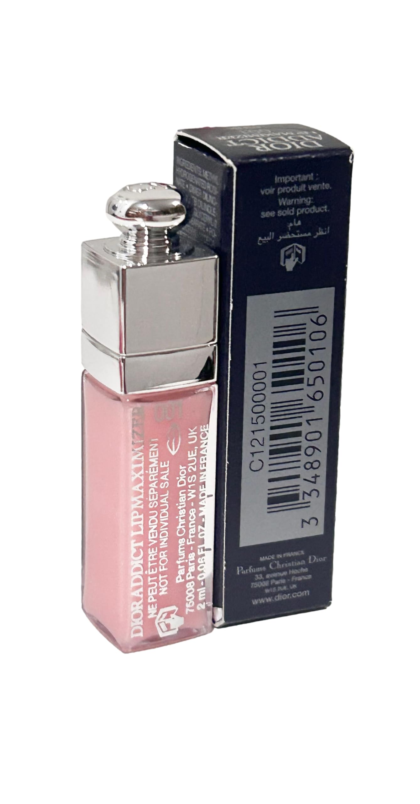Dior Addict Lip Maximizer Lip Plumping Gloss # 001 PINK (MINI/SMALL/SAMPLE SIZE/TRAVEL SIZE) 2 ml / 0.06 fl oz- (NOTE THIS IS VERY SMALL) - 0106 Beauty and Personal Care Dior