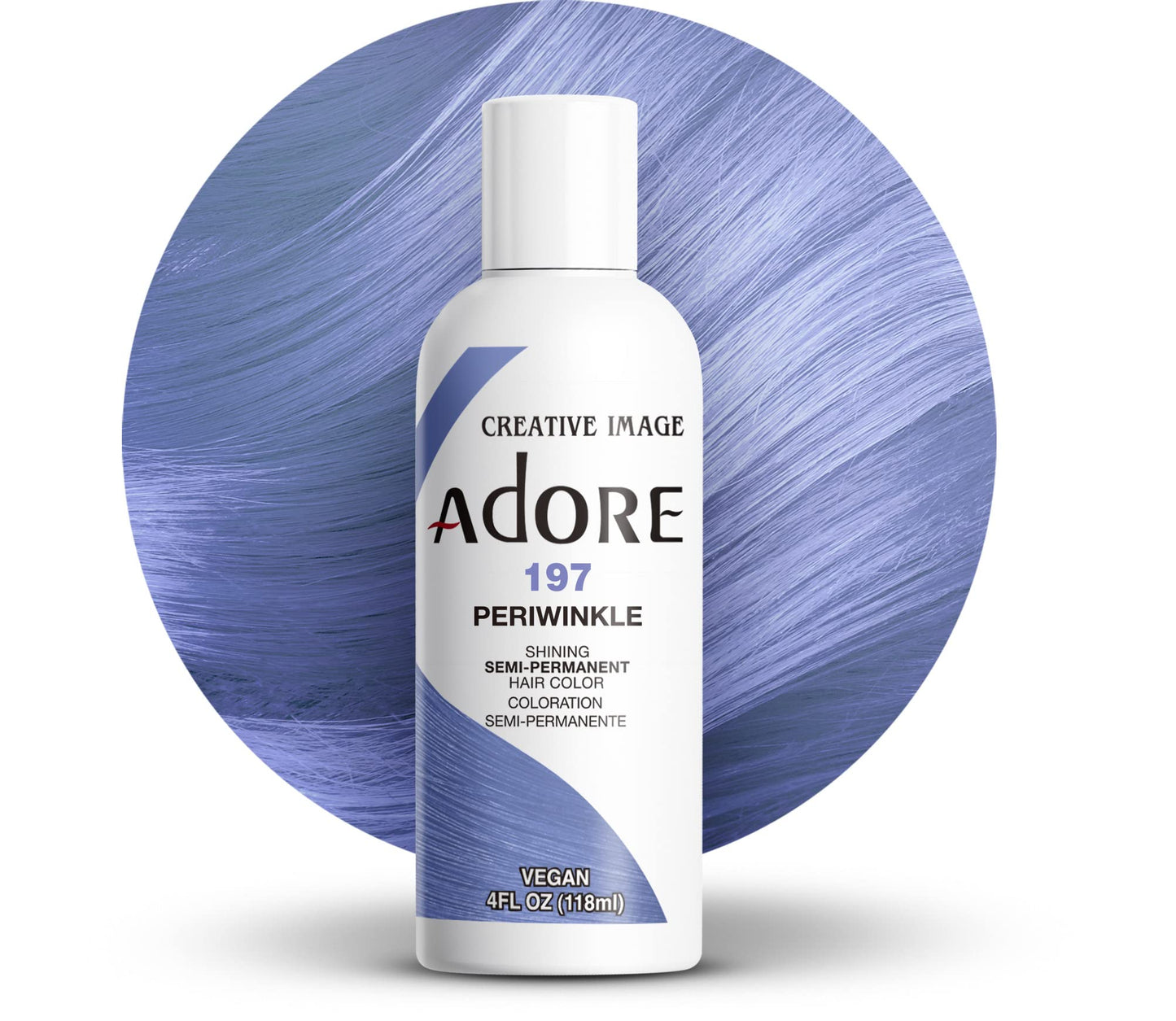 Adore Semi Permanent Hair Color (197 Periwinkle) | Vegan & Cruelty-Free Blue Hair Dye | No Ammonia, No Peroxide, No Alcohol | 4 Fl Oz Beauty & Personal Care Adore