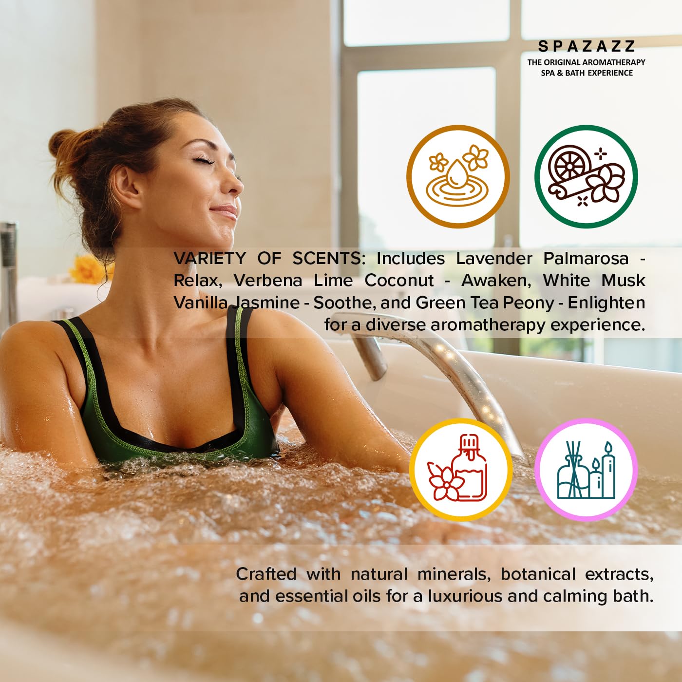 Hot Tub & Spa Bath Salt Aromatherapy Crystals Gift Set - Spazazz Escape Collection Bundle 4-Pack (22oz Each) - Lavender Palmarosa, Verbena Lime Beauty and Personal Care Spazazz