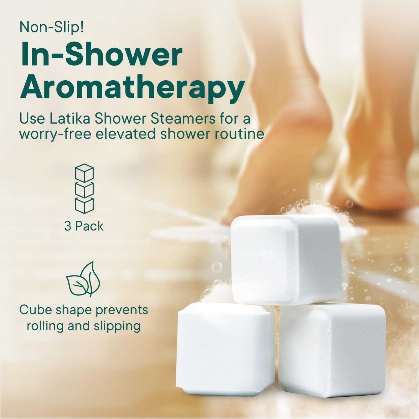 Latika Shower Steamer - Aromatherapy Cubes with Lemongrass & Spearmint Essential Oils for Stress & Anxiety Relief, Uplifting Energy - Long-Lasting Beauty and Personal Care Latika