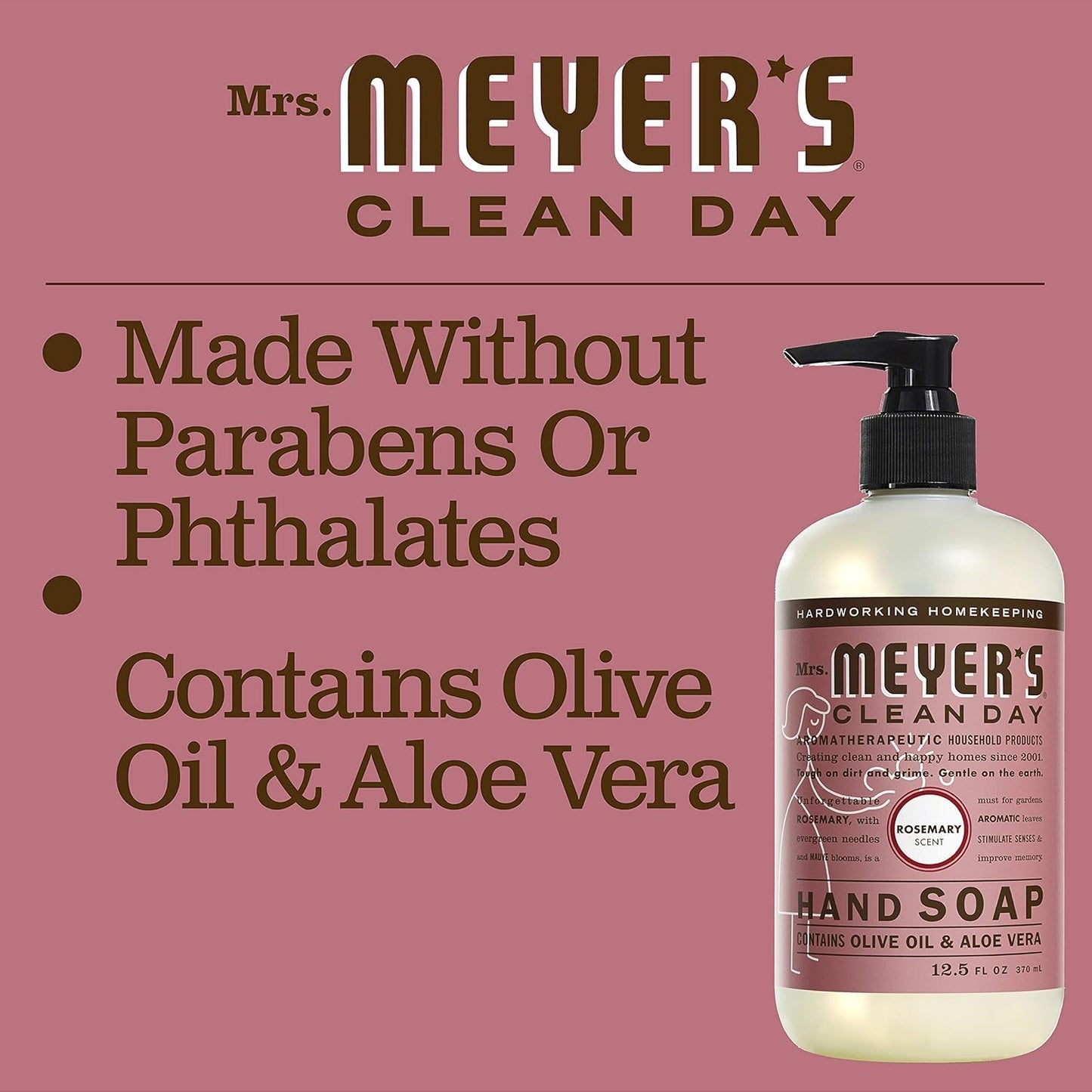 Mrs. MEYER'S Liquid Hand Soap - Rosemary - 12.5 Fl Oz -(Pack of 6) Beauty & Personal Care Mrs. MEYER'S