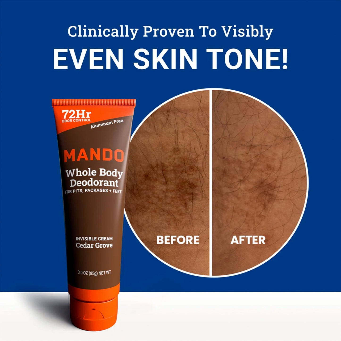 Mando Whole Body Deodorant - Men's Aluminum-Free Invisible Cream Deodorant - Cedar Grove - 3.0 Oz - Pack Of 01 Beauty and Personal Care Mando