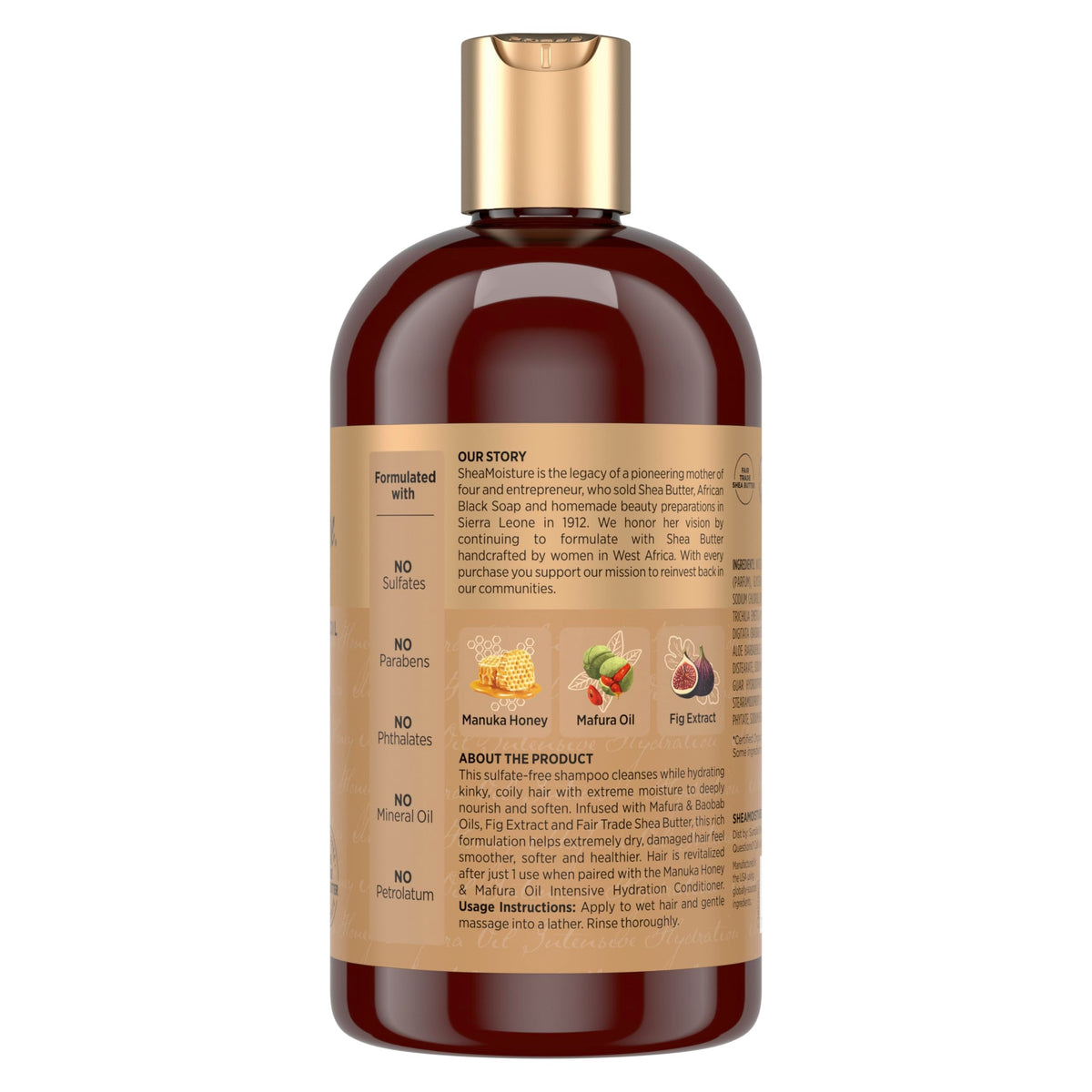 Shea Moisture Intensive Hydration Shampoo Manuka Honey and Mafura Oil for Dry, Damaged Hair Sulfate-Free 13 oz Beauty & Personal Care SheaMoisture