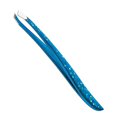 TRIM Azure Collection Slant Tip Tweezer - Precision-Ground Tips Grasp Even The Finest Hairs - Angled to Align with The Brow's Natural Arch Beauty & Personal Care Trim