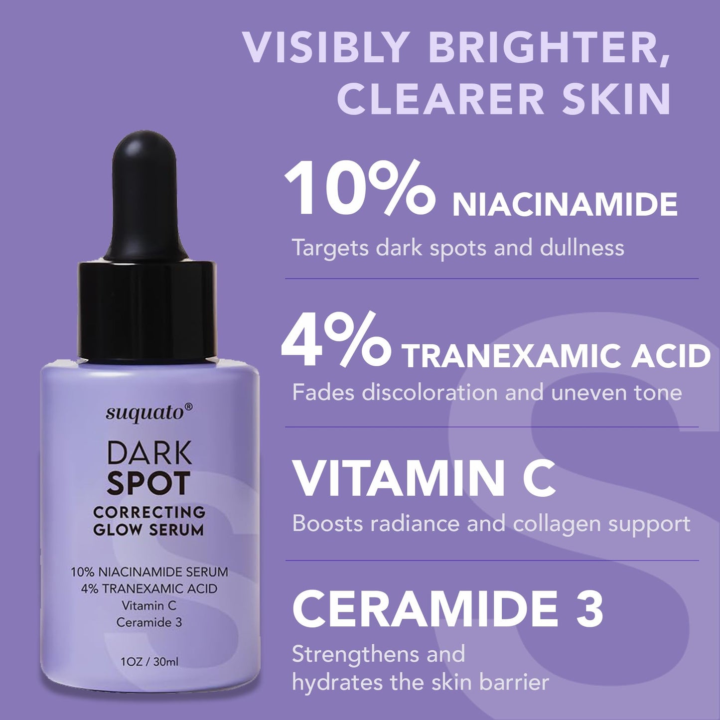suquato Dark Spot Remover Serum - For Face Hyperpigmentation & Melasma Care - Dark Spot Correcting Glow with Tranexamic Acid + Niacinamide + Vitamin C Beauty & Personal Care suquato