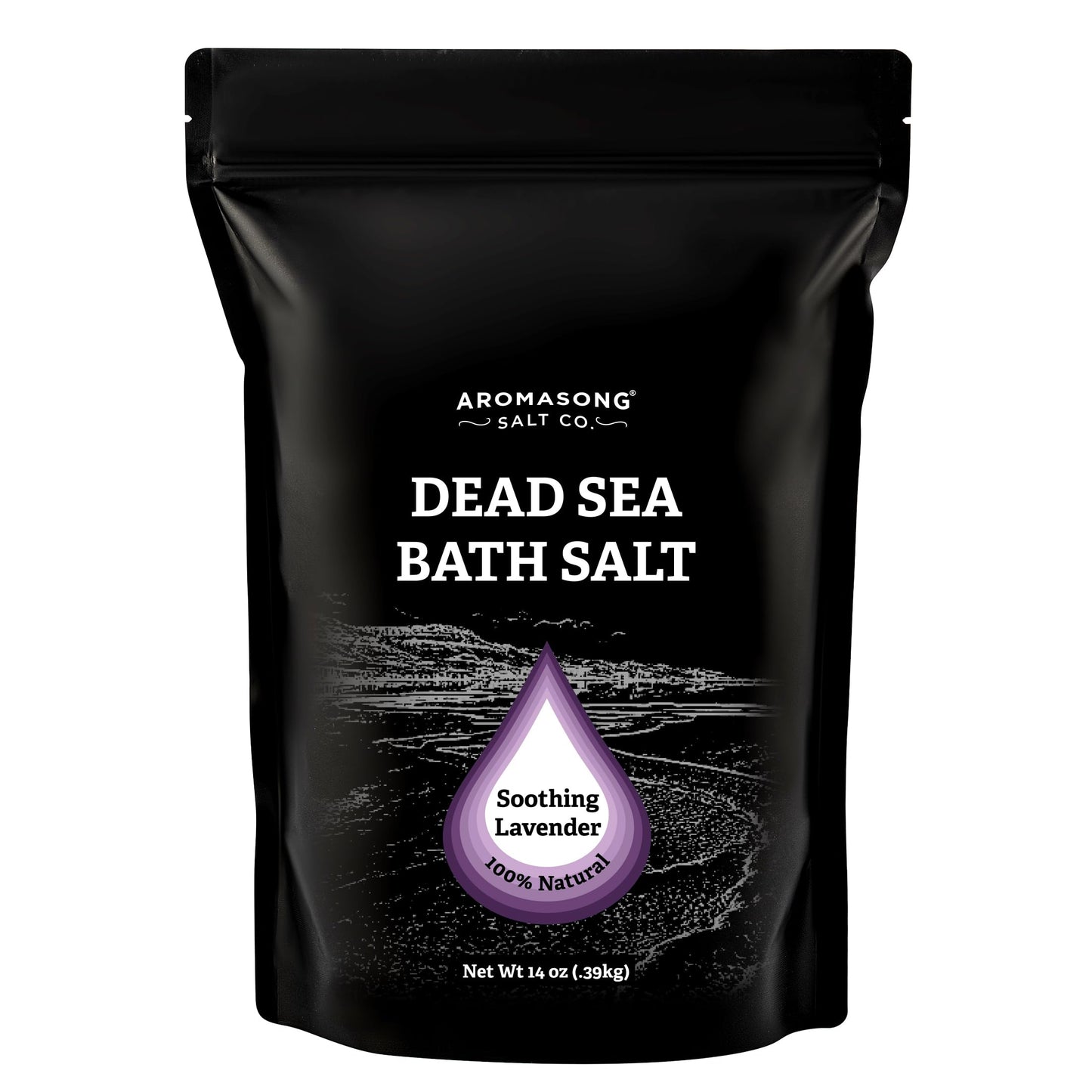 Aromasong Pure Dead Sea Salt for Soaking with 100% Natural Lavender, 14 Oz. - Spa Bath Salt Fine Grain - Body Wash Scrub - Soak for Women & Men Beauty and Personal Care Aromasong