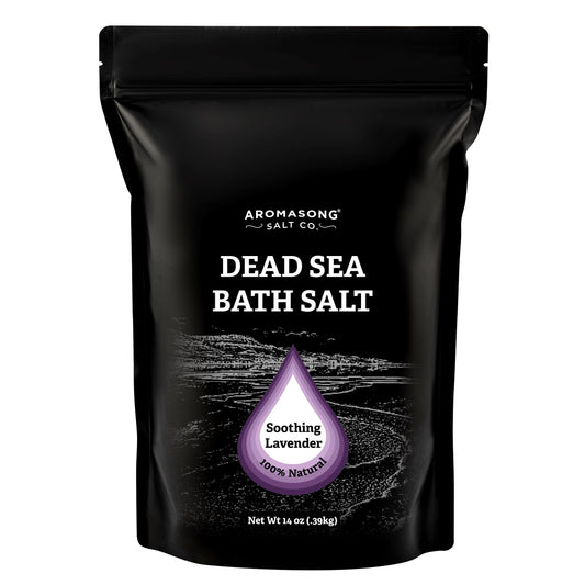 Aromasong Pure Dead Sea Salt for Soaking with 100% Natural Lavender, 14 Oz. - Spa Bath Salt Fine Grain - Body Wash Scrub - Soak for Women & Men Beauty and Personal Care Aromasong