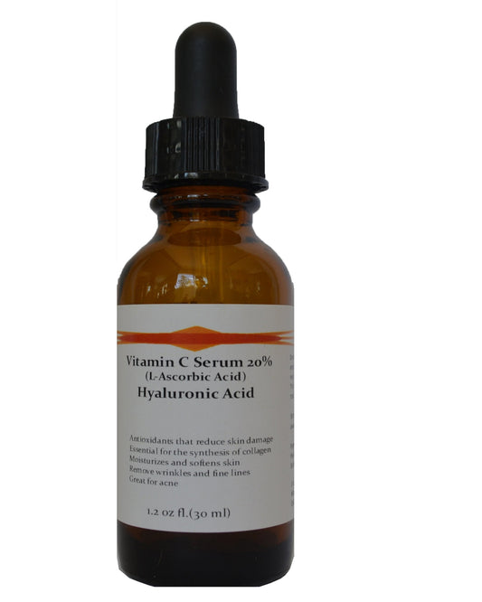 Vitamin C Skin Serum 20% (L-ascorbic Acid) with Pure Hyaluronic Acid Anti Aging Serum Beauty & Personal Care JJ Labs Skin Solutions