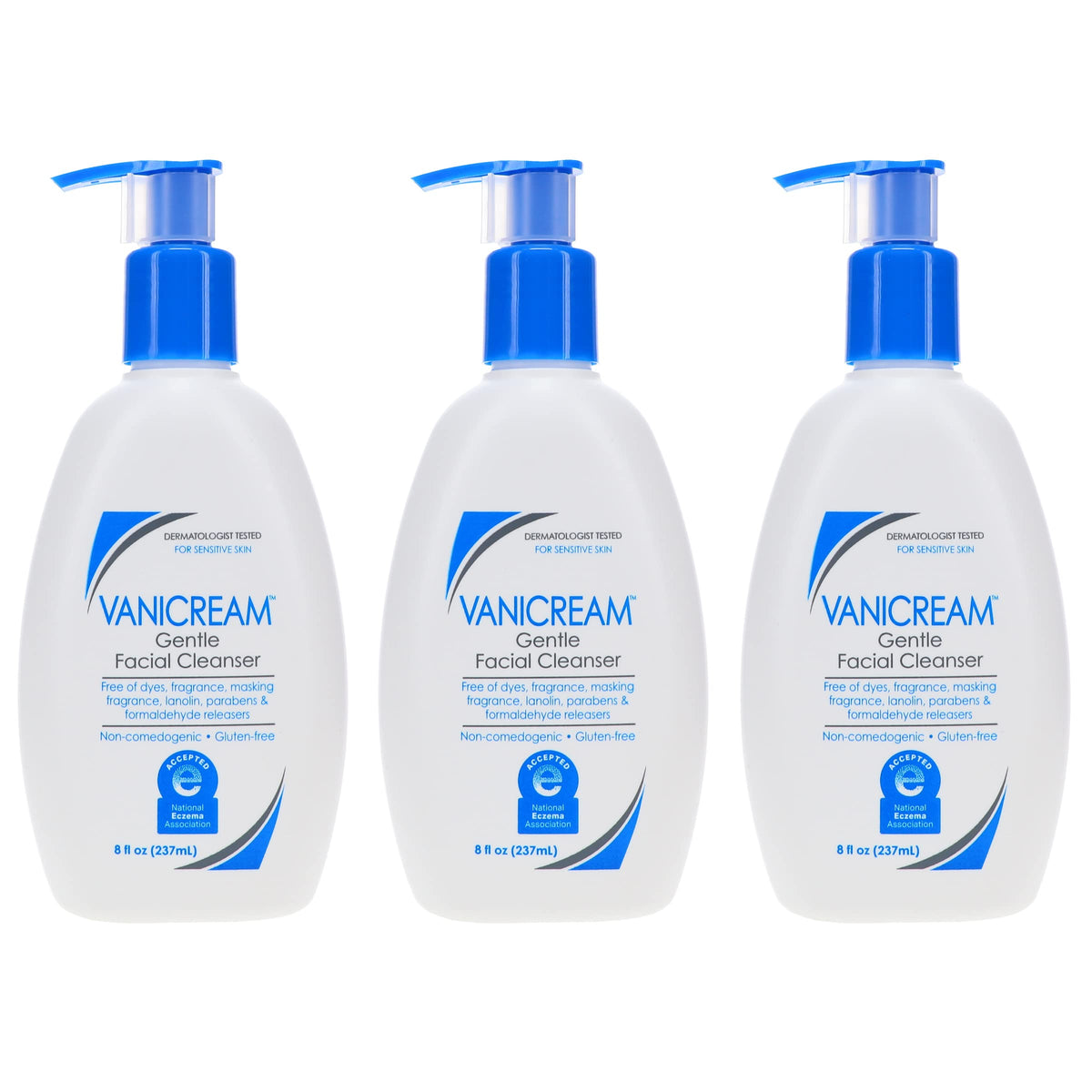 Vanicream Gentle Facial Cleanser for Sensitive Skin, 8 Oz (Pack of 3), Unscented, 24 Fl Oz Beauty & Personal Care Vanicream