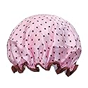 allydrew Reusable Women's Waterproof Shower Caps for Long Hair, Pink Polka Dots Beauty & Personal Care allydrew