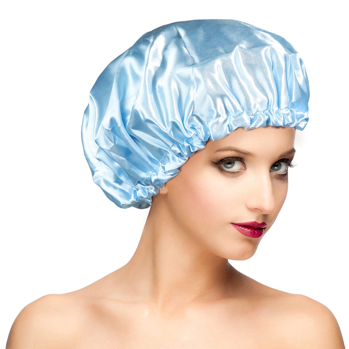 Waterproof Shower Caps, Shower Cap for Women Long Hair, Curly Hair, Short Hair Adjustable Washable Extra Large Bathing Hair Cap for Shower Beauty & Personal Care Fishent