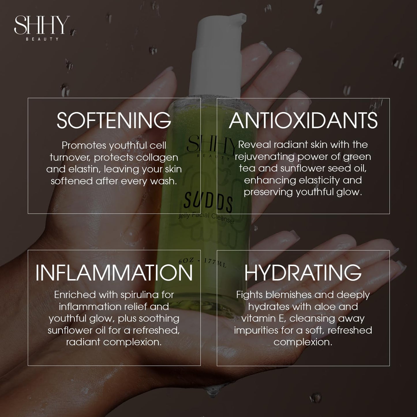 SHHY BEAUTY SUDDS Jelly Facial Cleanser, Healthy Glowing Hydrated Skin Beauty & Personal Care SHHY BEAUTY