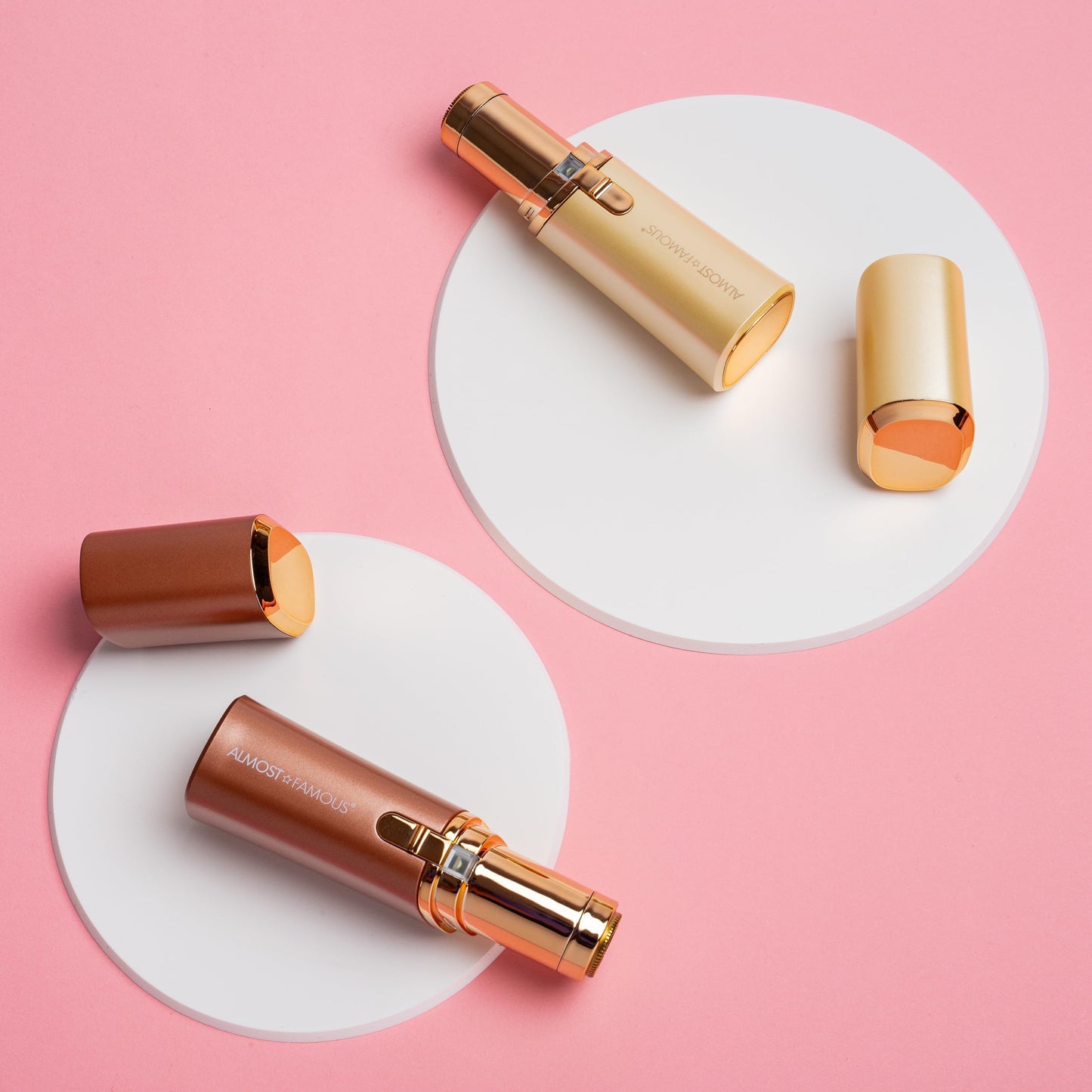 Almost Famous Perfect Precision Brow Shavers with Rose Gold Accents, Eyebrow Trimmer, Facial Hair Removal, Shaving Wand Tool for Women (Rose Gold) Beauty and Personal Care ALMOST FAMOUS