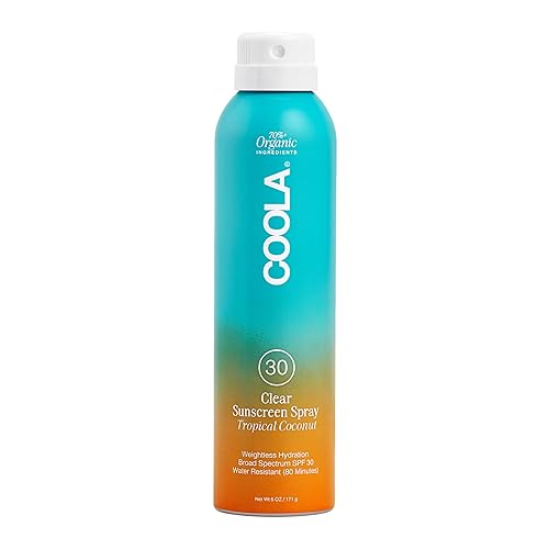 COOLA Organic Sunscreen SPF 30 Sunblock Spray, Dermatologist Tested Skin Care for Daily Protection, Vegan and Gluten Free, Tropical Coconut, 6 Fl Oz Beauty & Personal Care COOLA