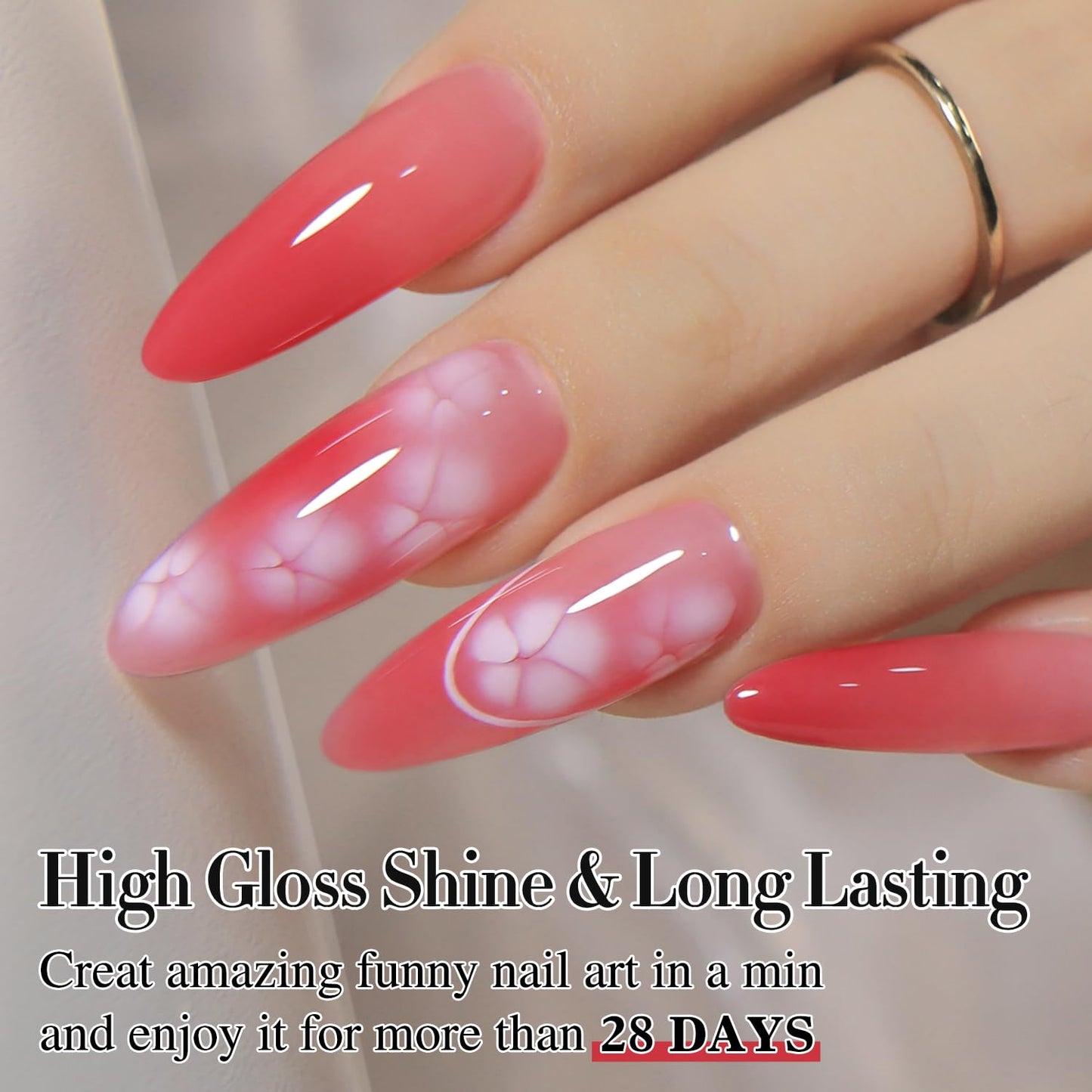 Double Rhythm 0.5 Oz Blooming Gel Nail Polish Clear Bloom Nail Art for Spreading Effect 15ML Manicure French Design Art DIY at Home (Clear) Beauty and Personal Care Double Rhythm