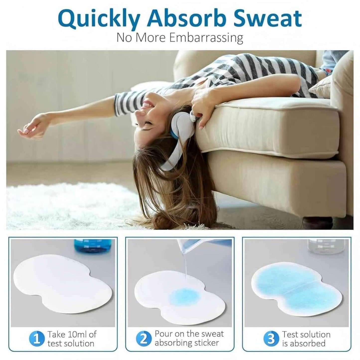 Underarm Sweat Pads for Women [100 Pcs], UOIRMI Armpit Pads for Sweating Women, Disposable Underarm Sweat Pads, Armpit Sweat Pads for A Whole Day Beauty and Personal Care UOIRMI