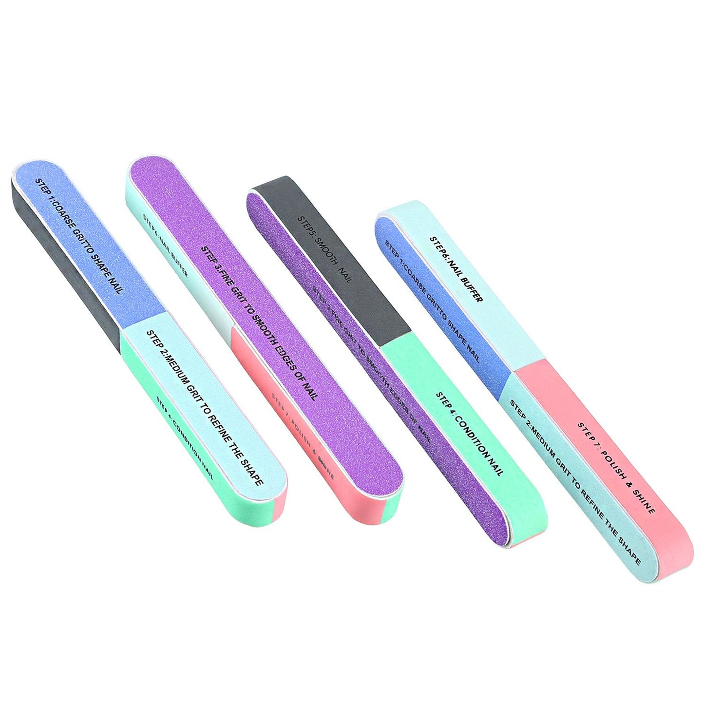 Mudder Multi Side Nail File and Buffers Nail Sanding Block Professional Filer Board and Shiners Cosmetic Manicure Suit for Home Salon, 7 Ways (6Pack) Beauty & Personal Care Mudder