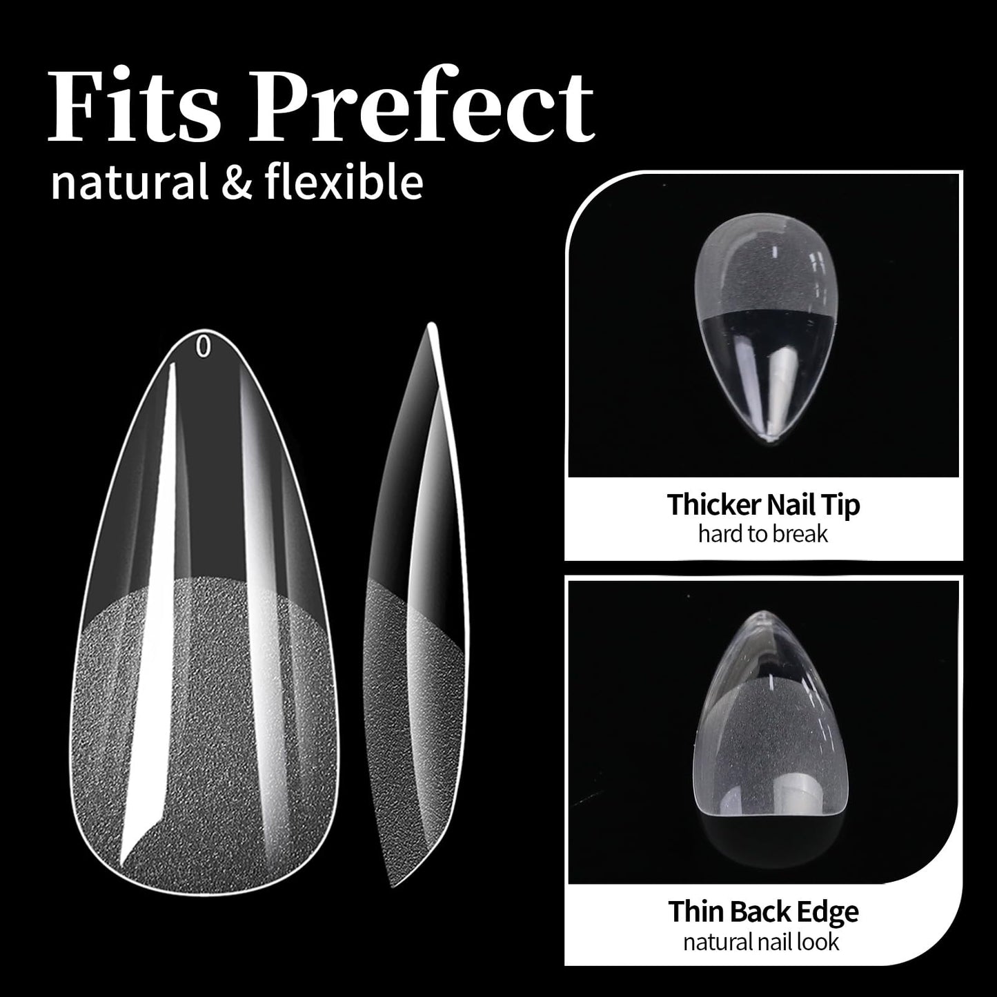Cycullinyt 550pcs Stiletto Soft Gel Nail Tips, 11 Sizes Long Stiletto Nails Full Cover Acrylic Press on False Nail Tips No Trace for Beginners Beauty & Personal Care Cycullinyt
